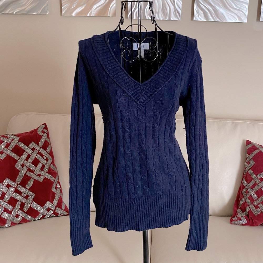Ann Taylor | LOFT dark blue knitted Sweater